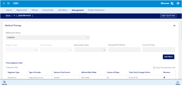 Fig 10 - Management section