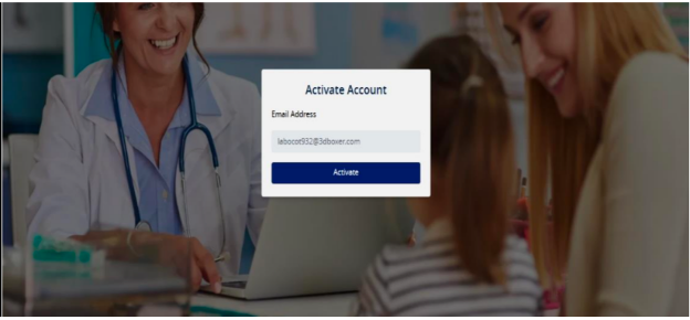Activate Account page screenshot